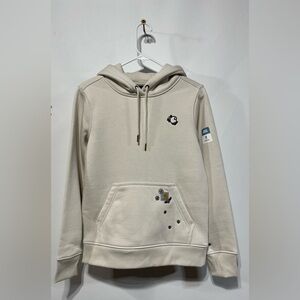 Carhartt Relaxed Fit Cream Pullover Hoodie With Flower Embroidery Size XS NWT